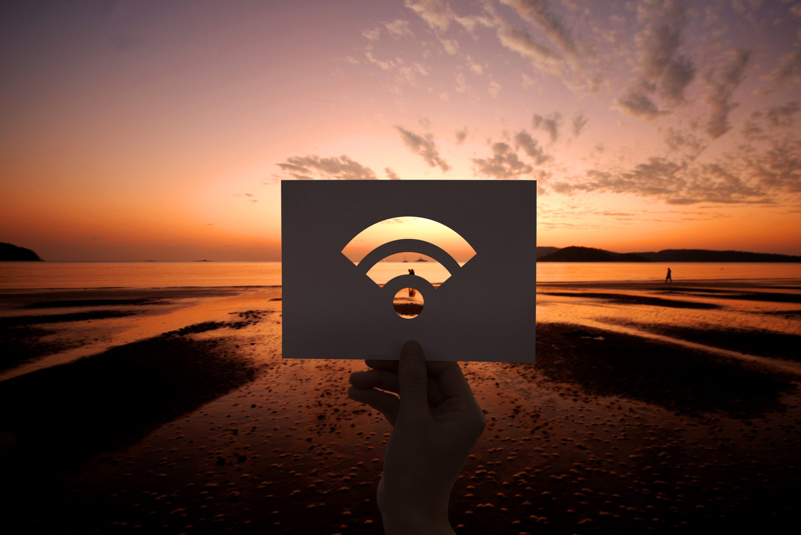 wifi internet connection perforated paper